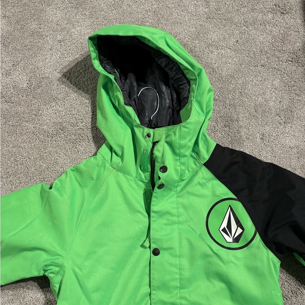 Volcom Green and Black Hooded Jacket - Picture 2 of 4